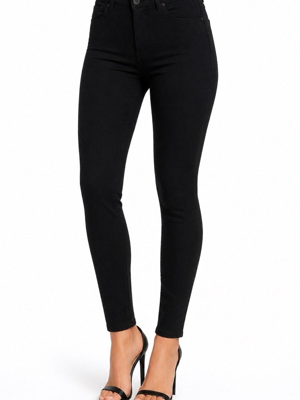 Hudson Los Angeles Black Skinny Jeans Size 27 Stretch Mid Rise Classic Fit